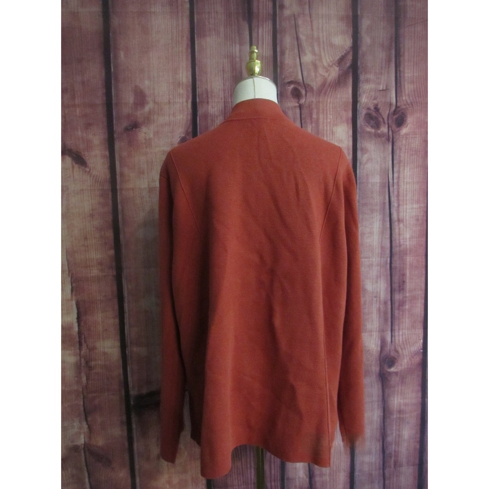 J.Jill Women's Double Knit Notched Collar Sweater Jacket Cinnabar 2X Fall Autumn - Picture 7 of 7
